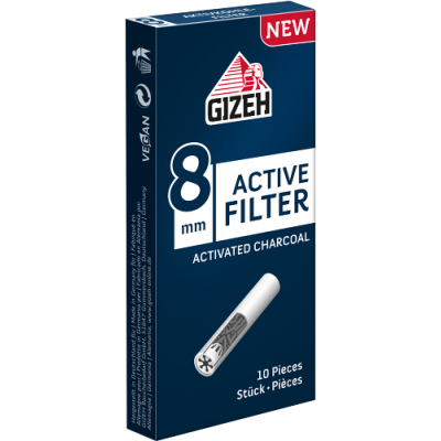Фильтры для самокруток Gizeh Active (угольные) 8мм 10шт