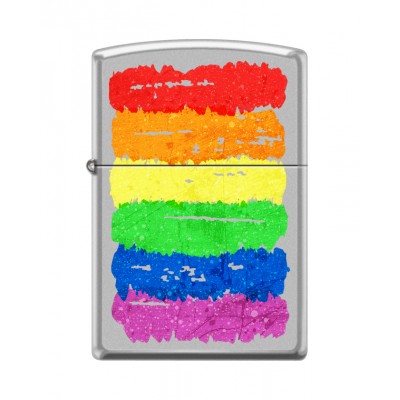 Зажигалка ZIPPO Радуга c с покрытием Satin Chrome™ 205 rainbow
