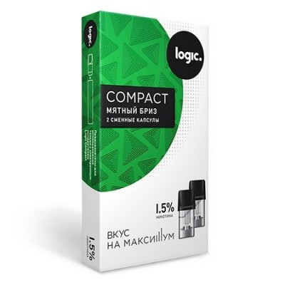 Сменные капсулы Logic Compact Мятный бриз, 1.5%, 2 капсулы