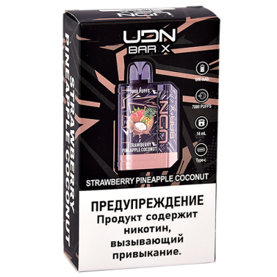 UDN BAR X III 7000 Strawberry Pineapple Coconut (Клубника-Ананас-Кокос)
